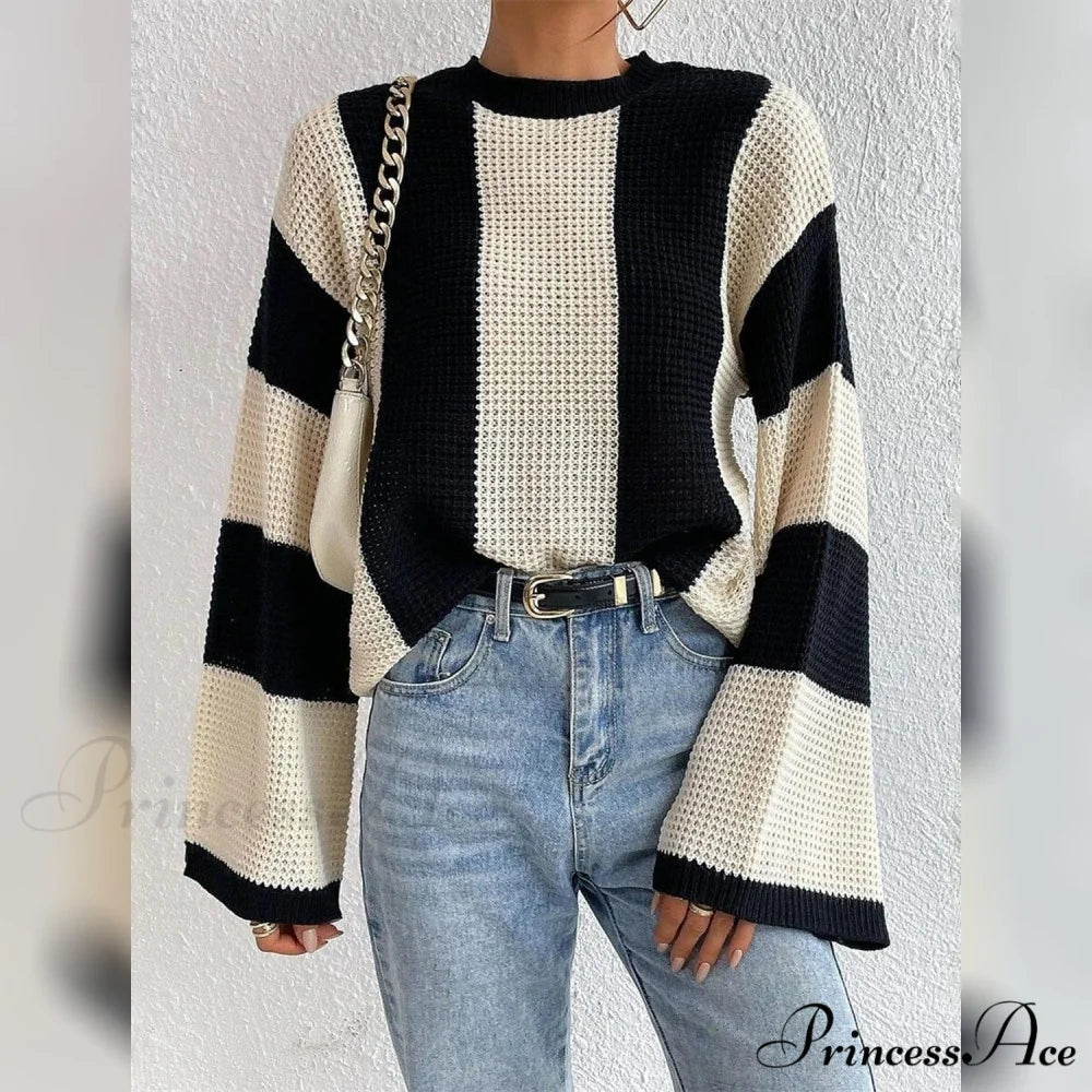 Patchwork Striped Women’s Sweater