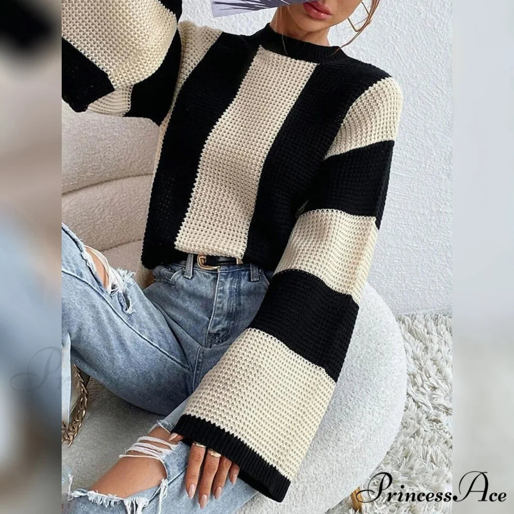 Patchwork Striped Women’s Sweater