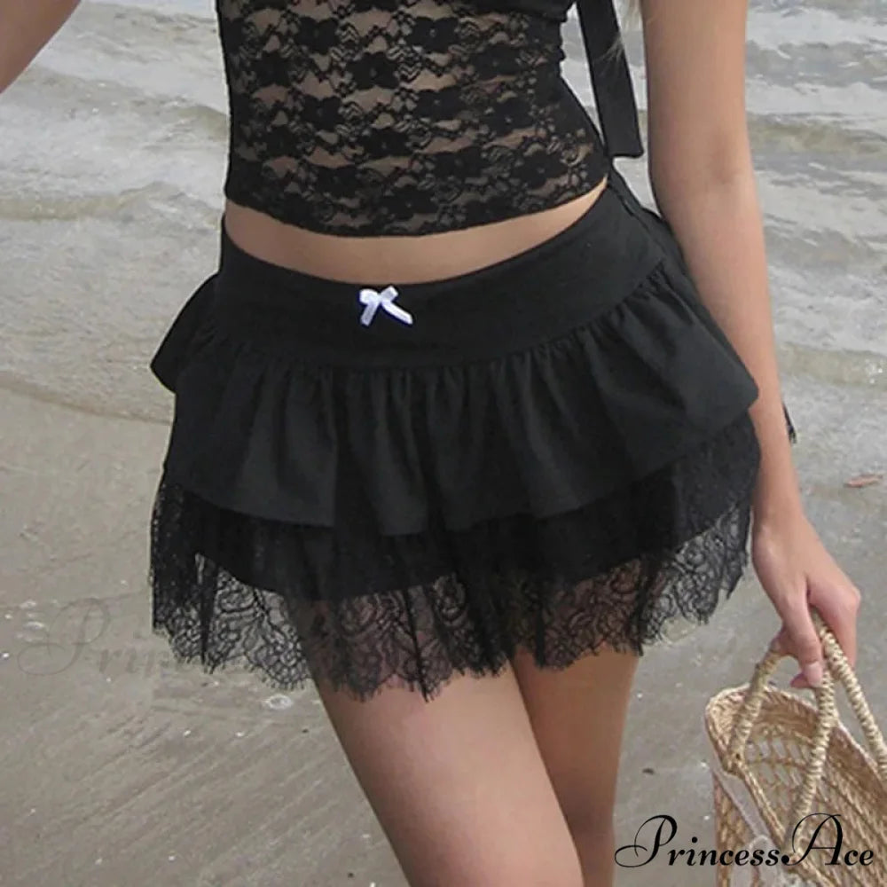 Patchwork Stylish Black Skirt Black / S skirts-250223