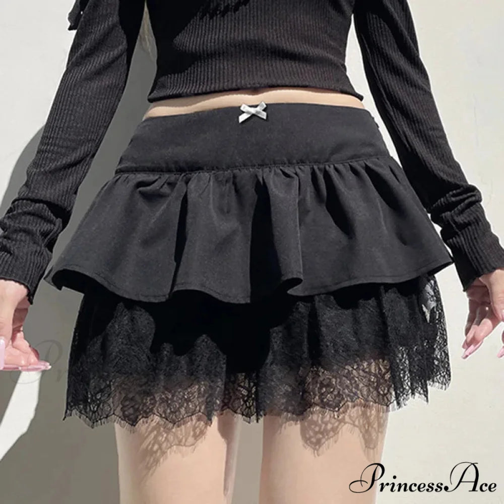 Patchwork Stylish Black Skirt skirts-250223