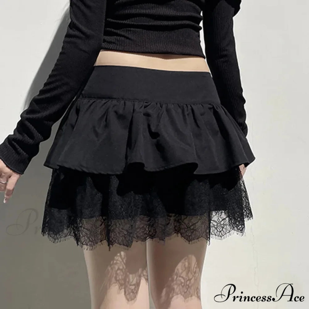 Patchwork Stylish Black Skirt skirts-250223