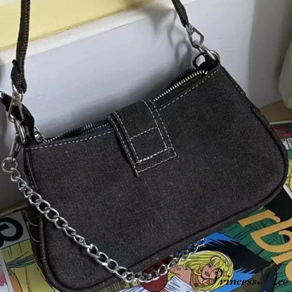 Pattern Canvas Underarm Shoulder Bag shoulder-250126