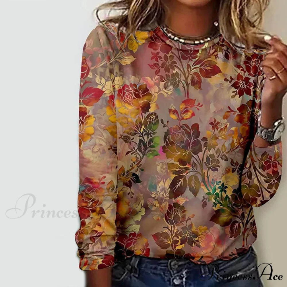 Pattern Flower Retro Tee Multicolor / S