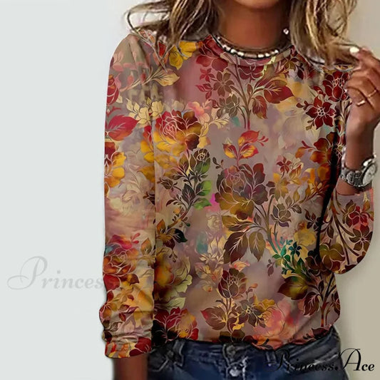 Pattern Flower Retro Tee Multicolor / S