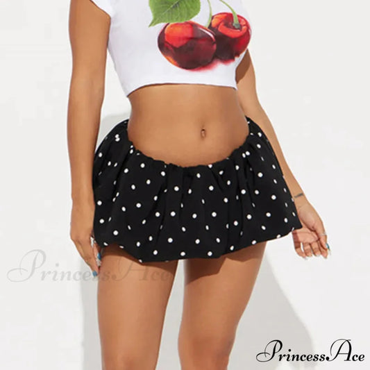 Pattern Low Rise Skirt Black / S skirts-250223