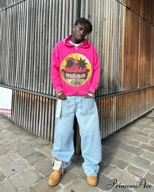 Pattern Zipper Hoodie hoodies-241228