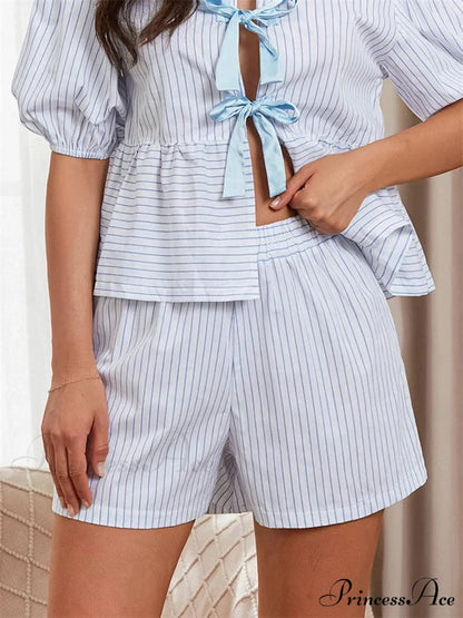 Patterned Baggy Stretchy Waist Short short-250223