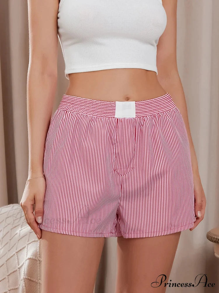 Patterned Baggy Wide Leg Relaxation Short short-250223