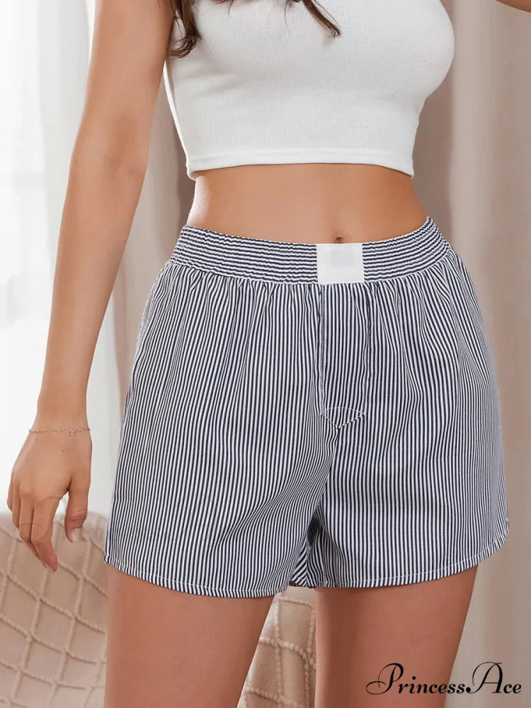 Patterned Baggy Wide Leg Relaxation Short short-250223