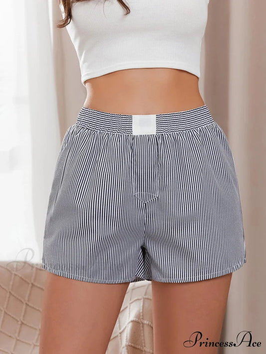 Patterned Baggy Wide Leg Relaxation Short grey / S short-250223