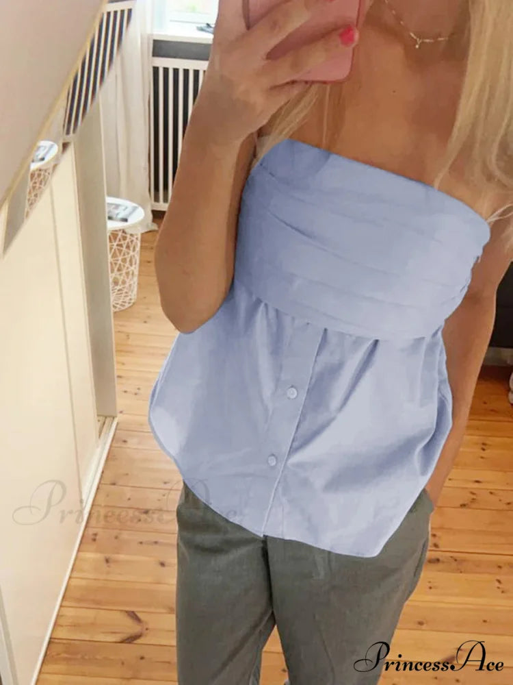 Patterned Bandeau Sleeveless Crop Top croptop-250223