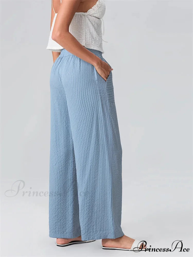 Patterned Broad Leg Flexible Waist Baggy Urban Pant pant-250223