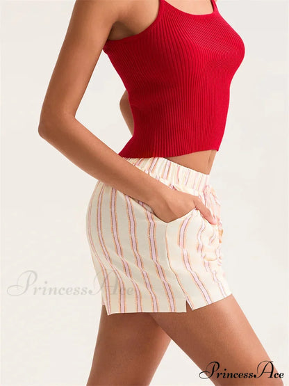 Patterned Broad Leg Pocket Short short-250223