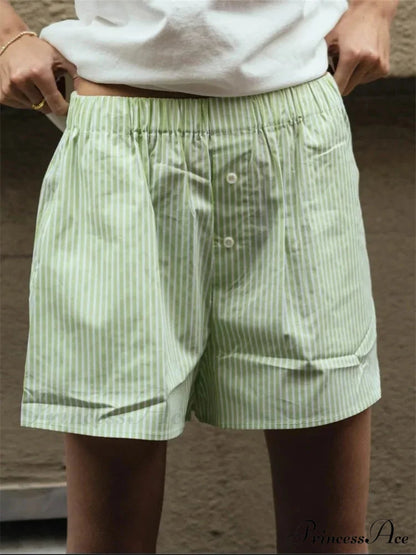 Patterned Button Tall Waist Short short-250223