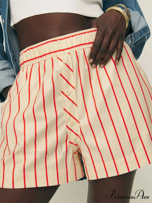 Patterned Button Wide Leg Short orage / S short-250223