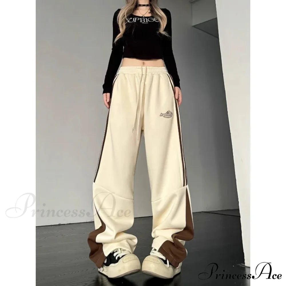 Patterned Cargo Sweatpants Informal Trousers white / M pants-241228