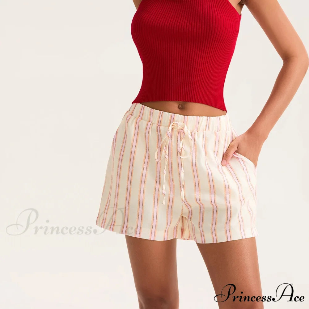 Patterned Cinched Pocket Short Pink / S short-250223