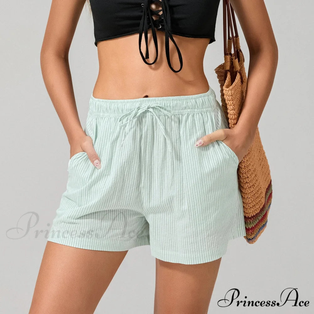 Patterned Cinched Wide Leg Short short-250223