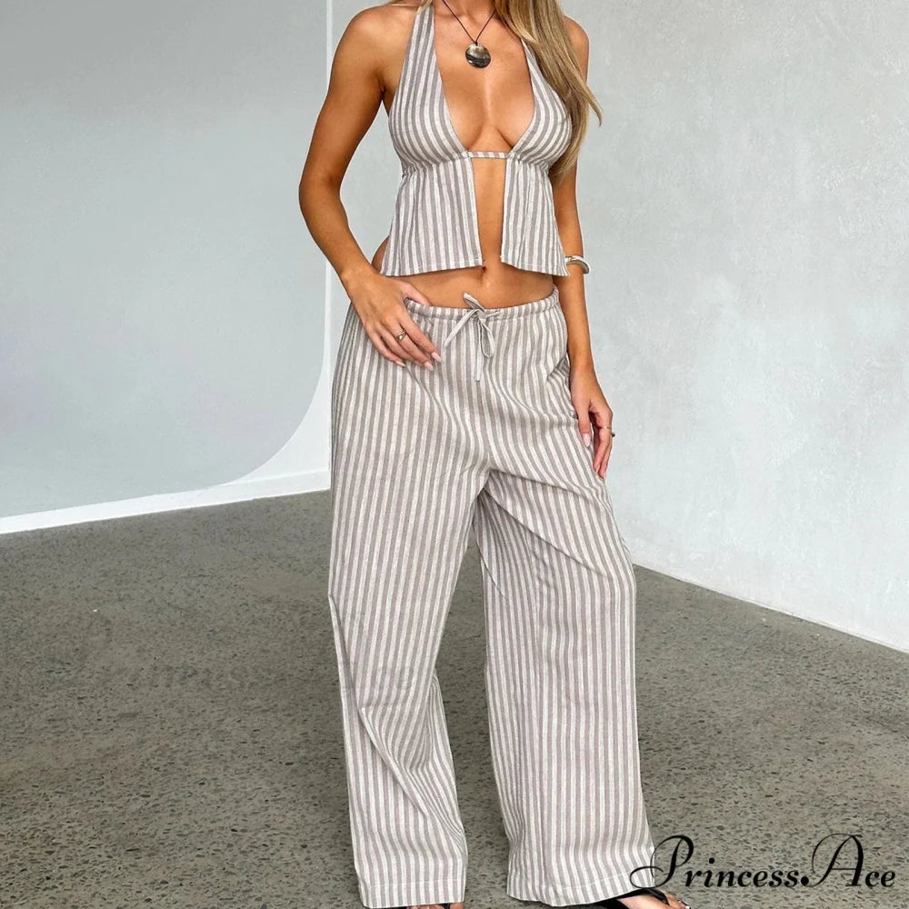 Patterned Halter Open-Back Crop Top white / S croptop-250223