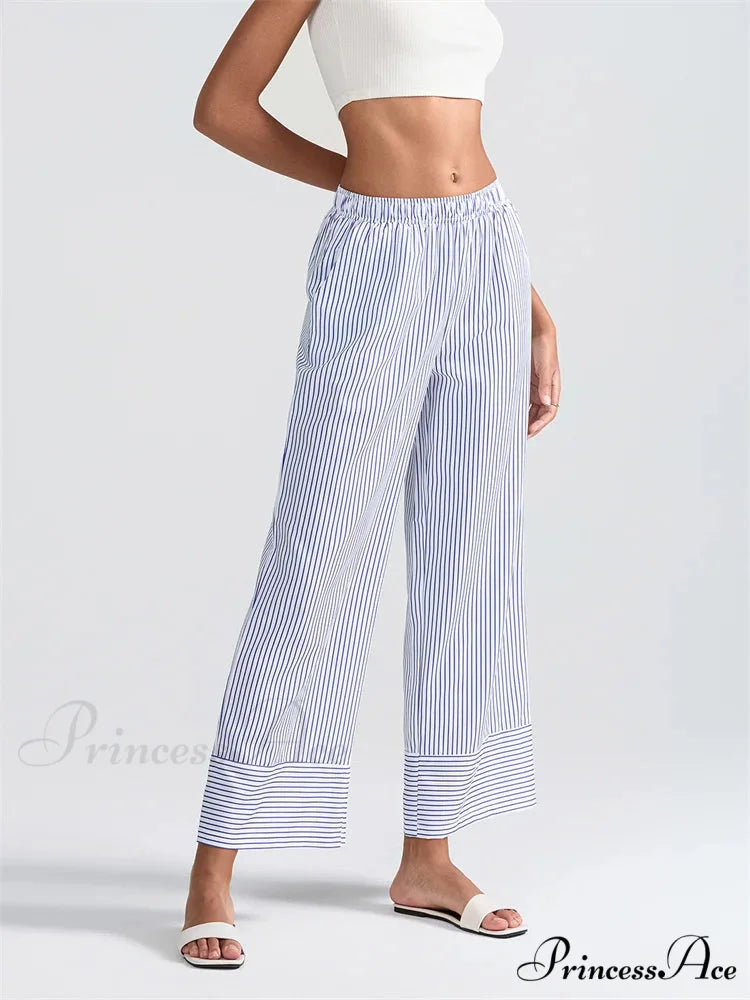 Patterned High Rise Wide Leg Pocket Pant pant-250223