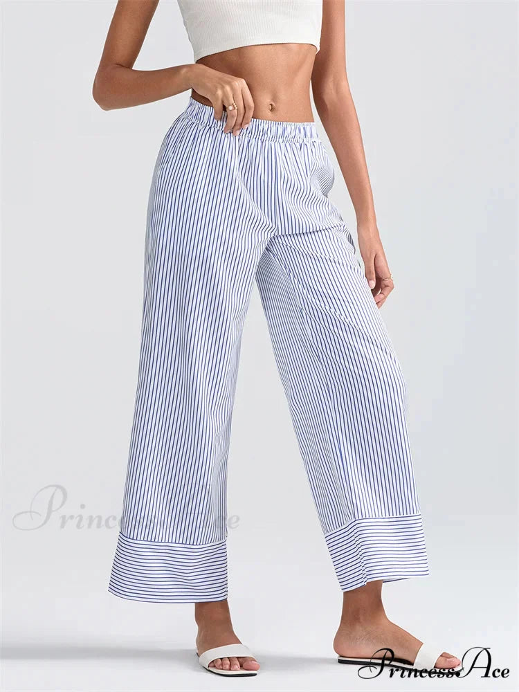 Patterned High Rise Wide Leg Pocket Pant pant-250223