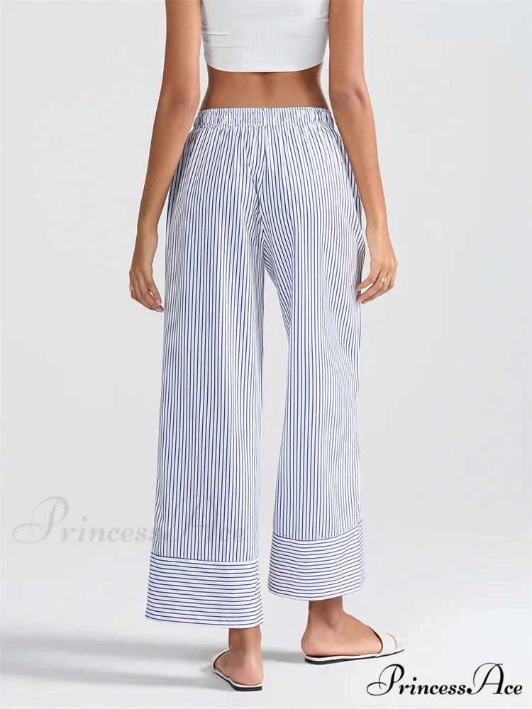 Patterned High Rise Wide Leg Pocket Pant pant-250223