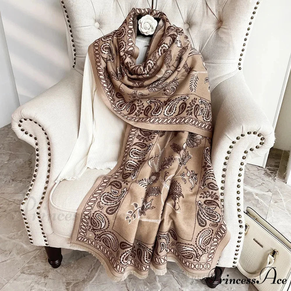 Patterned Jacquard Pashmina Scarf Color2 / 70x180CM scarf-241228