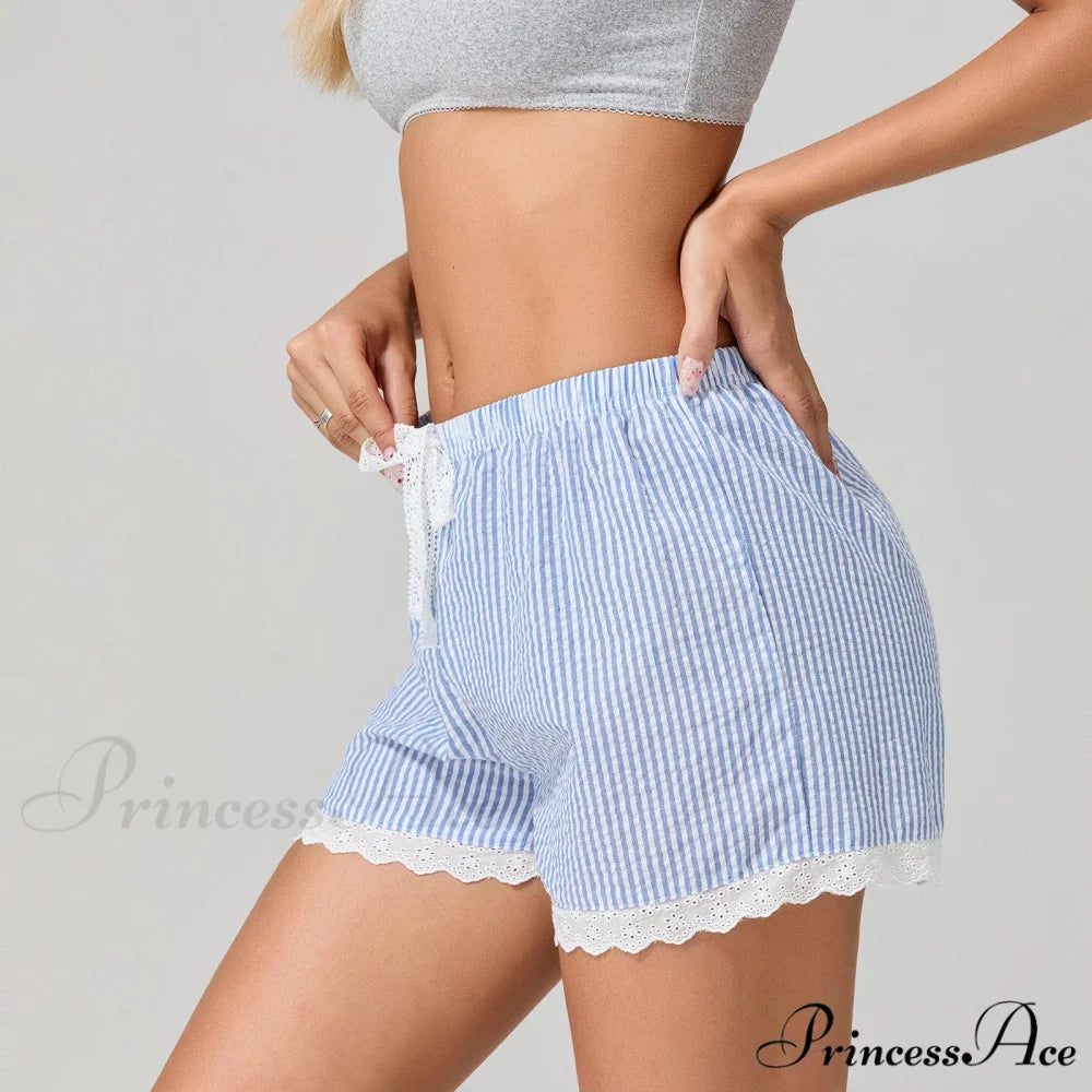 Patterned Lace Edging Wide Leg Short short-250223