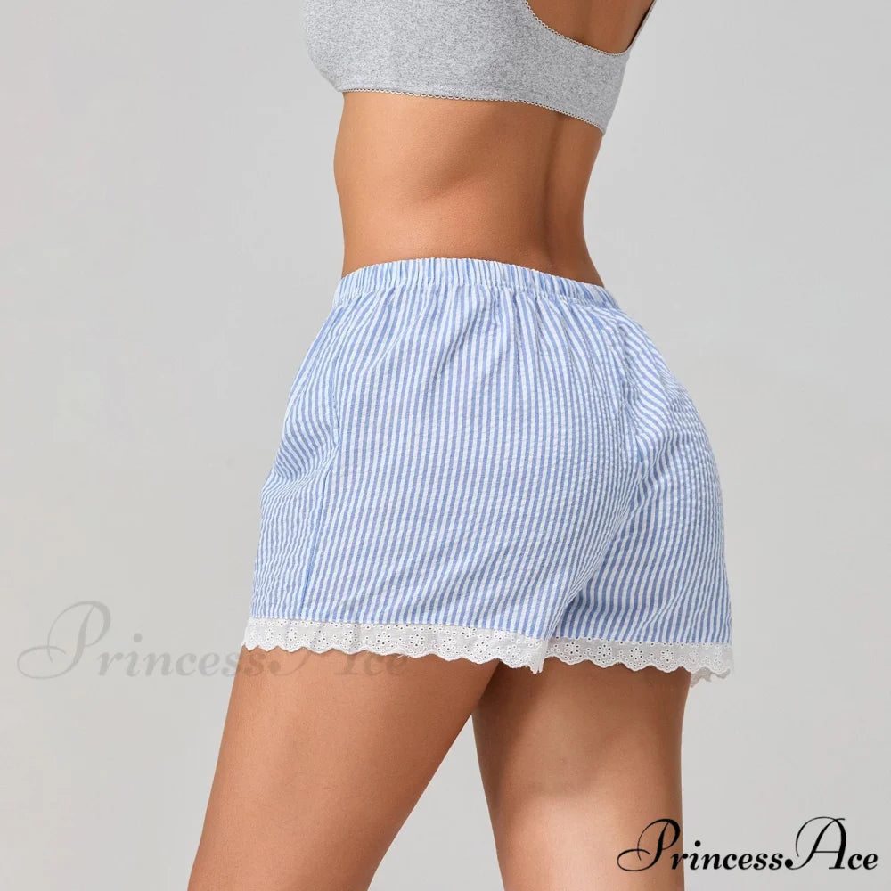 Patterned Lace Edging Wide Leg Short short-250223