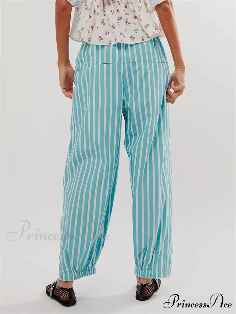 Patterned Loose Informal Stretchy Waist Pant pant-250223