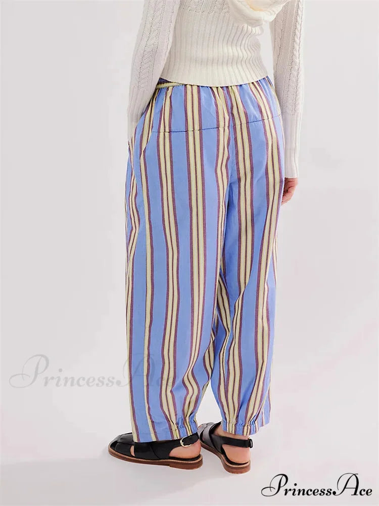Patterned Loose Informal Stretchy Waist Pant pant-250223