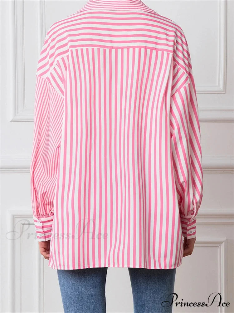 Patterned Patchwork Button-Up Shirt blouse-250223