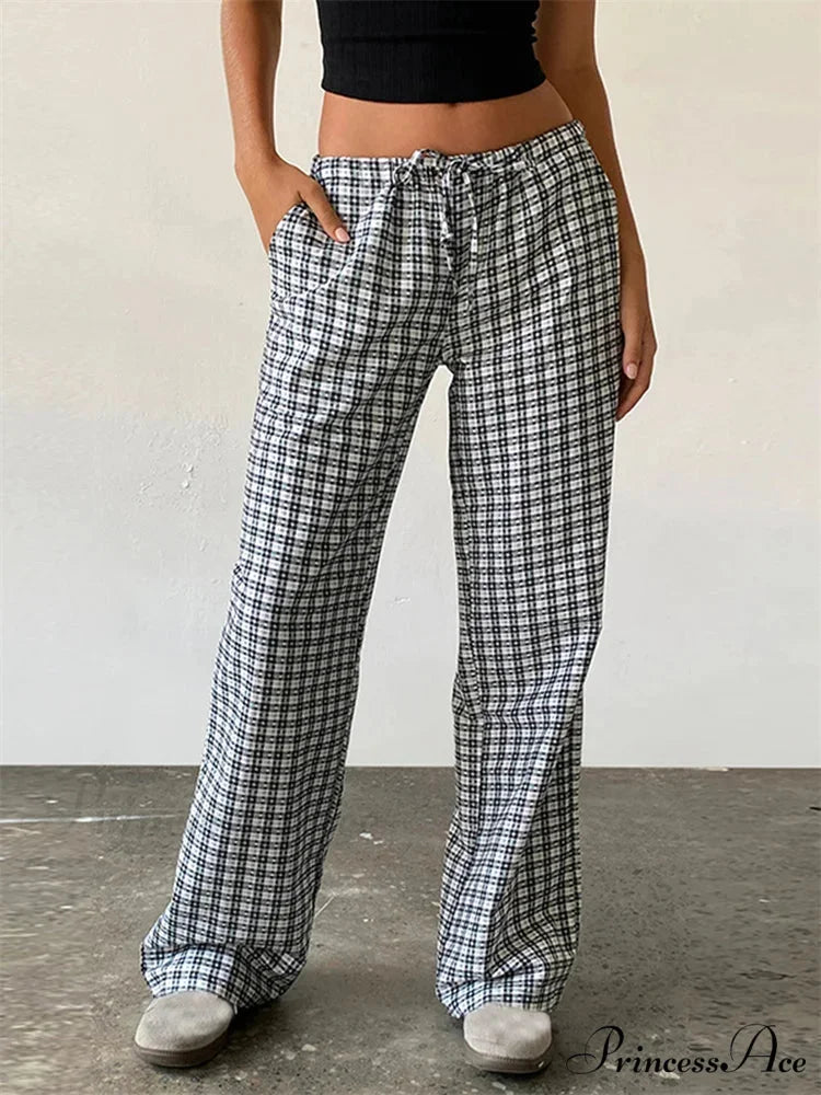 Patterned Patchwork Cinched Waist Pant BLACK / S pant-250223
