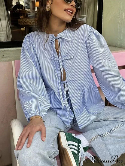 Patterned Puff Sleeve Festive Top blouse-250223