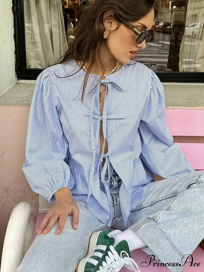 Patterned Puff Sleeve Festive Top blouse-250223