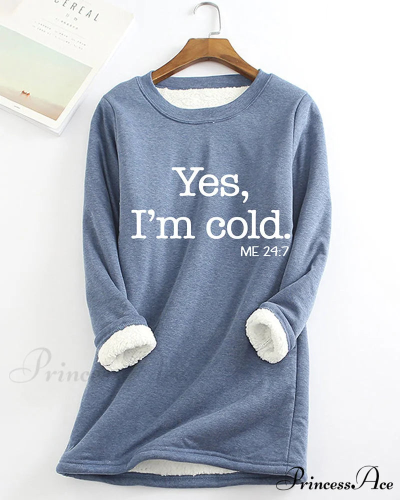 Patterned Pullover Sweatshirt Blue / S