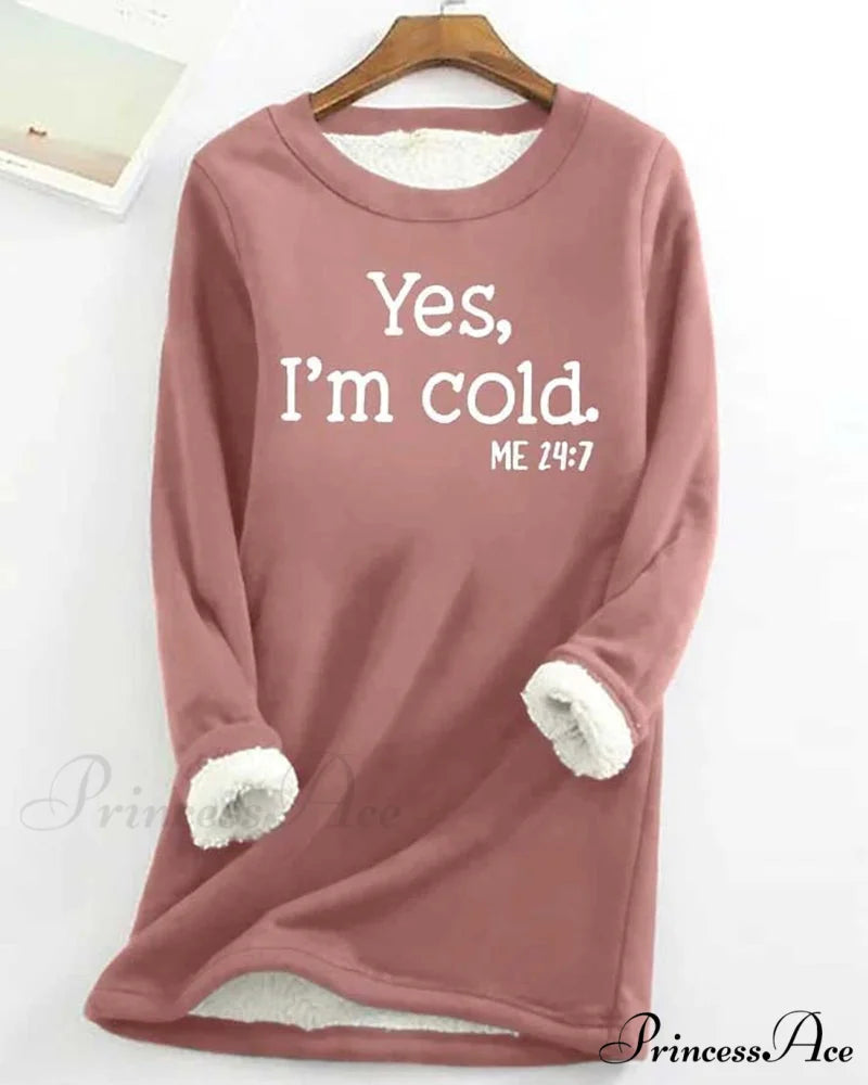 Patterned Pullover Sweatshirt Pink / S