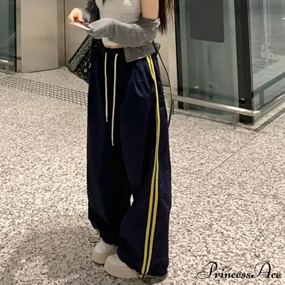 Patterned Retro Wide Leg Trousers black / S pants-241228