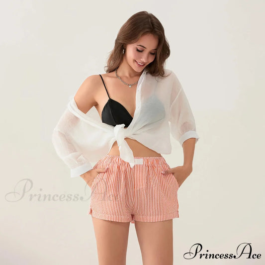 Patterned Side Split Stretchy Waist Short short-250223