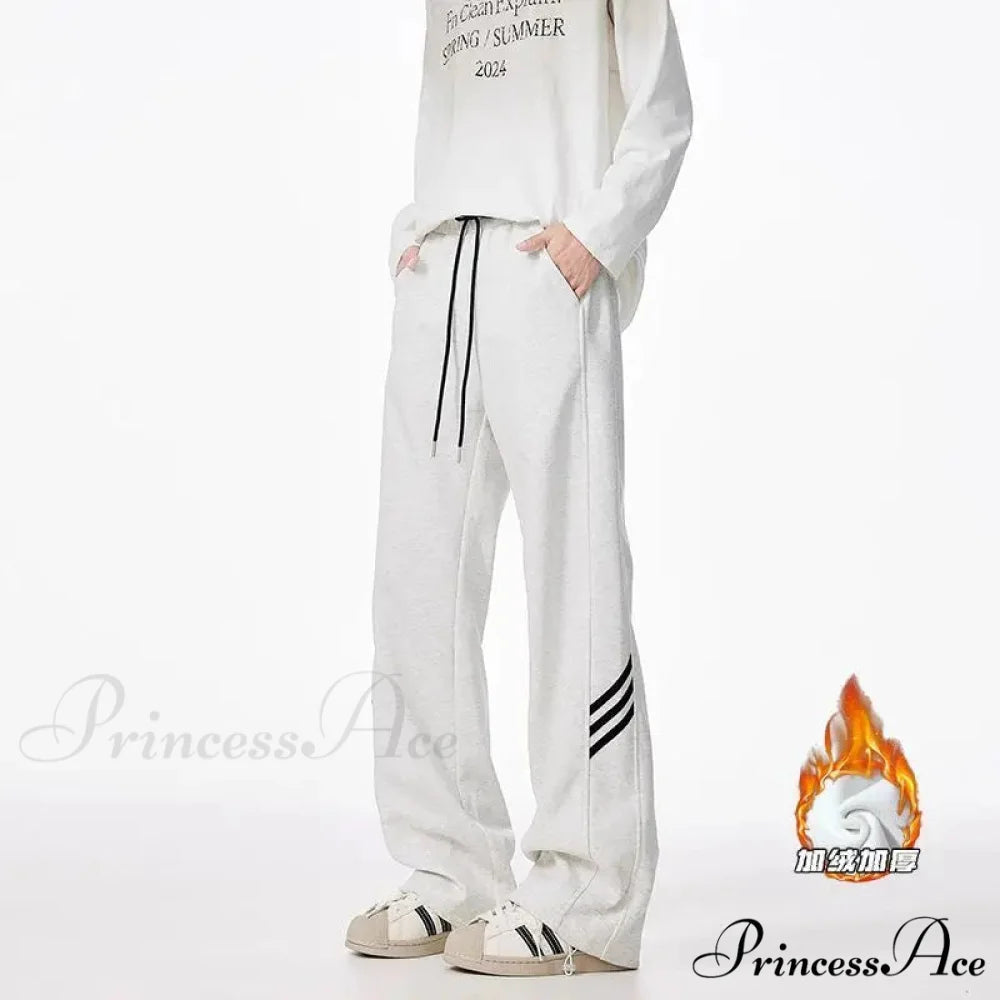 Patterned Soft Motion Baggy Trousers gray / S pants-241228