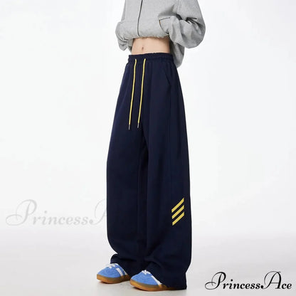 Patterned Soft Motion Baggy Trousers Gray / S pants-241228