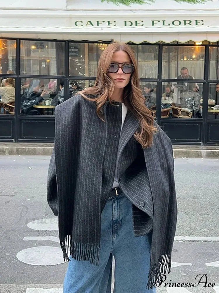 Patterned Solitary Buttoned Wool Overcoat coats-241228