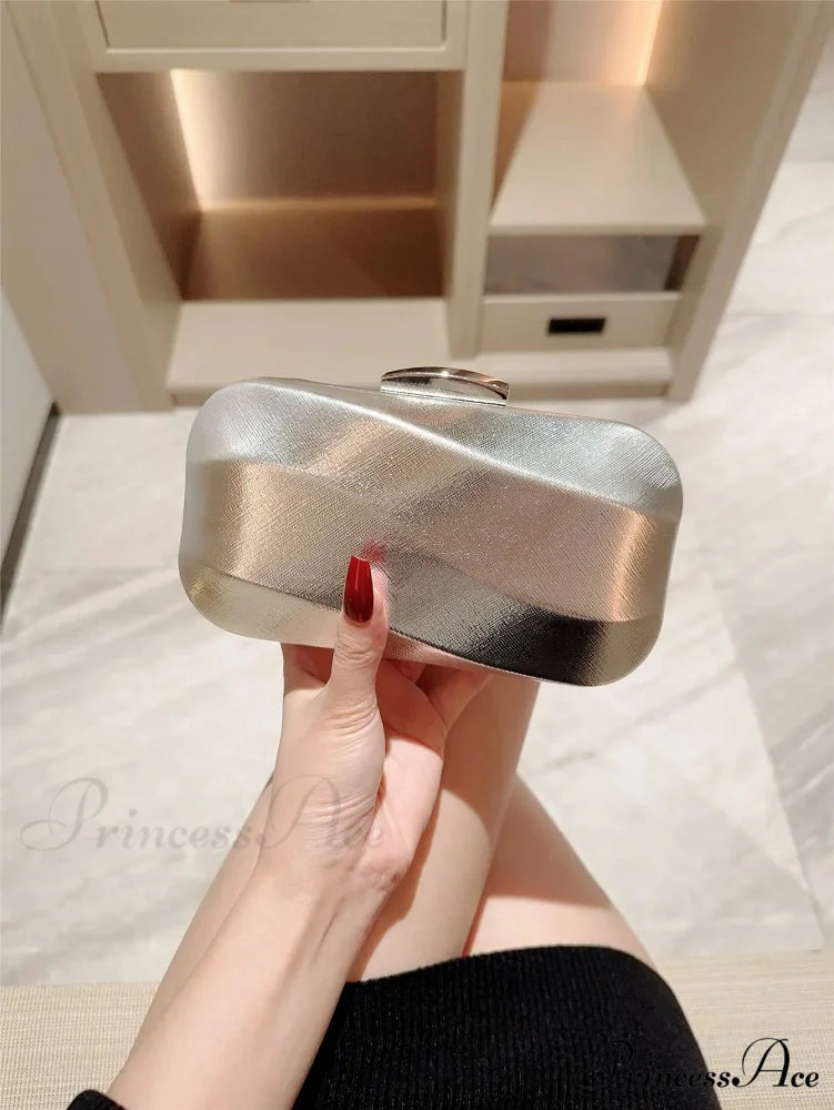 Patterned Square Box Night Wedding Clutch Bag Silver / Mini(Max Length<20cm) clutchbag-250126