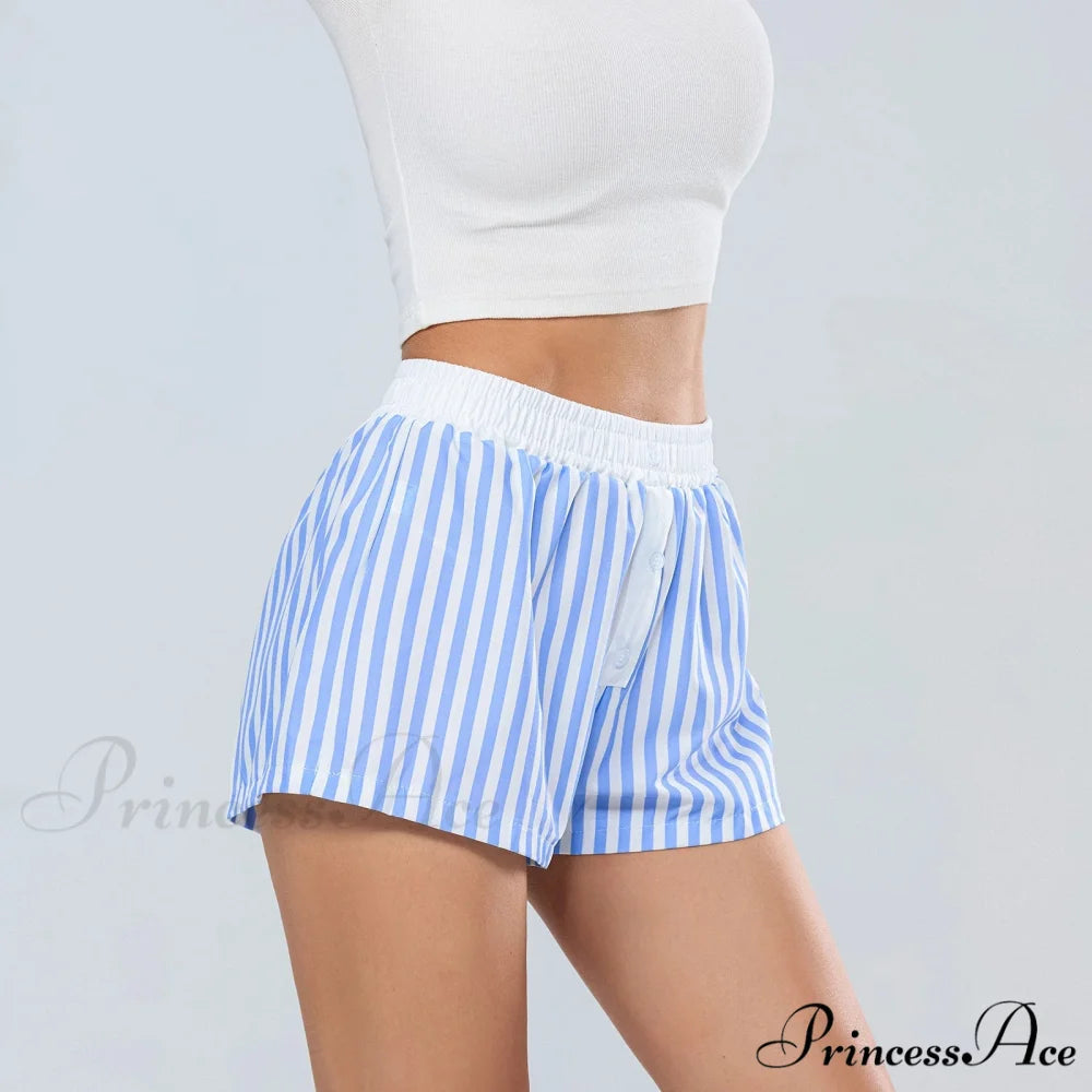 Patterned Stretchy Waist Baggy Short short-250223