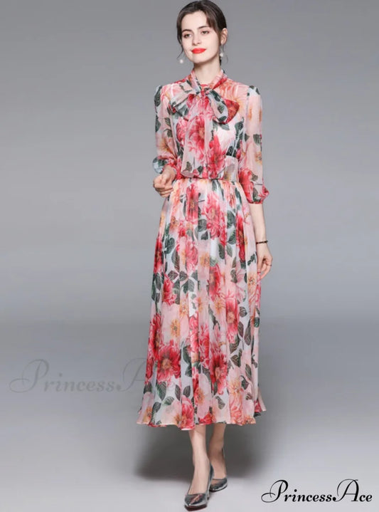 Patterned Swing Bohemian Dress