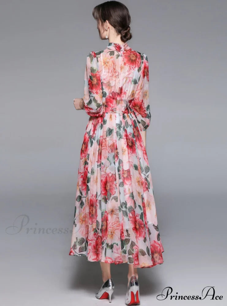 Patterned Swing Bohemian Dress