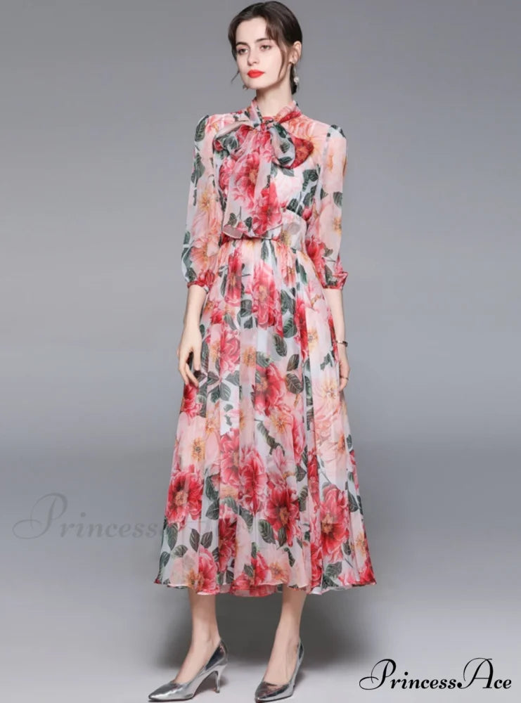 Patterned Swing Bohemian Dress