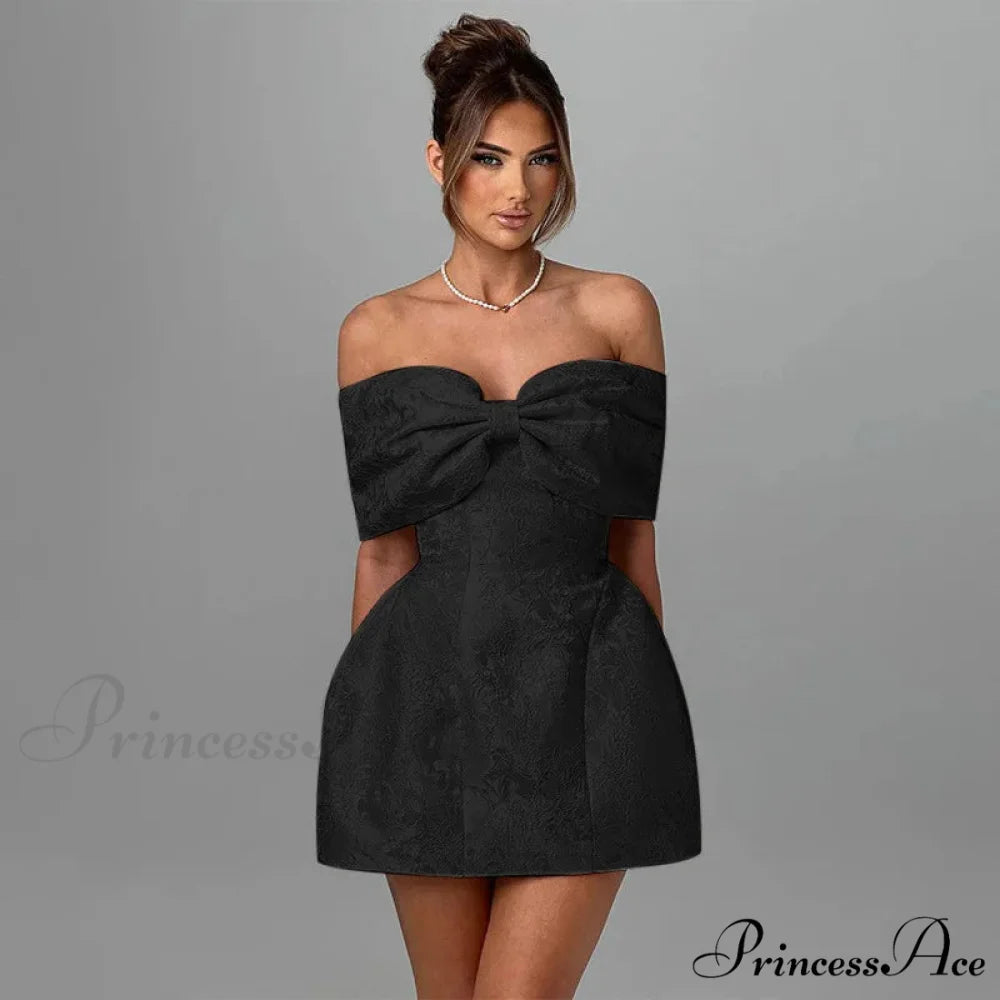 Patterned Waist Wrap A-line Holiday Dress Black / S vacationdress-250223