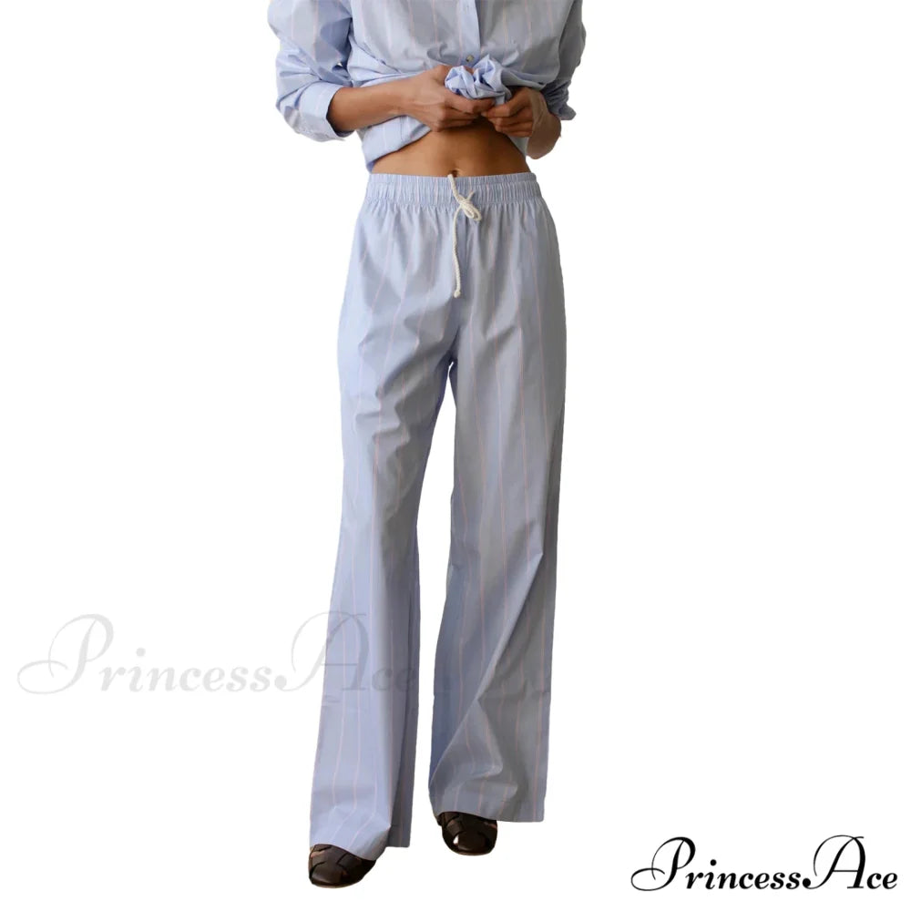 Patterned Warm Relaxed Extended Cinch Pant BLUE / S pant-250223