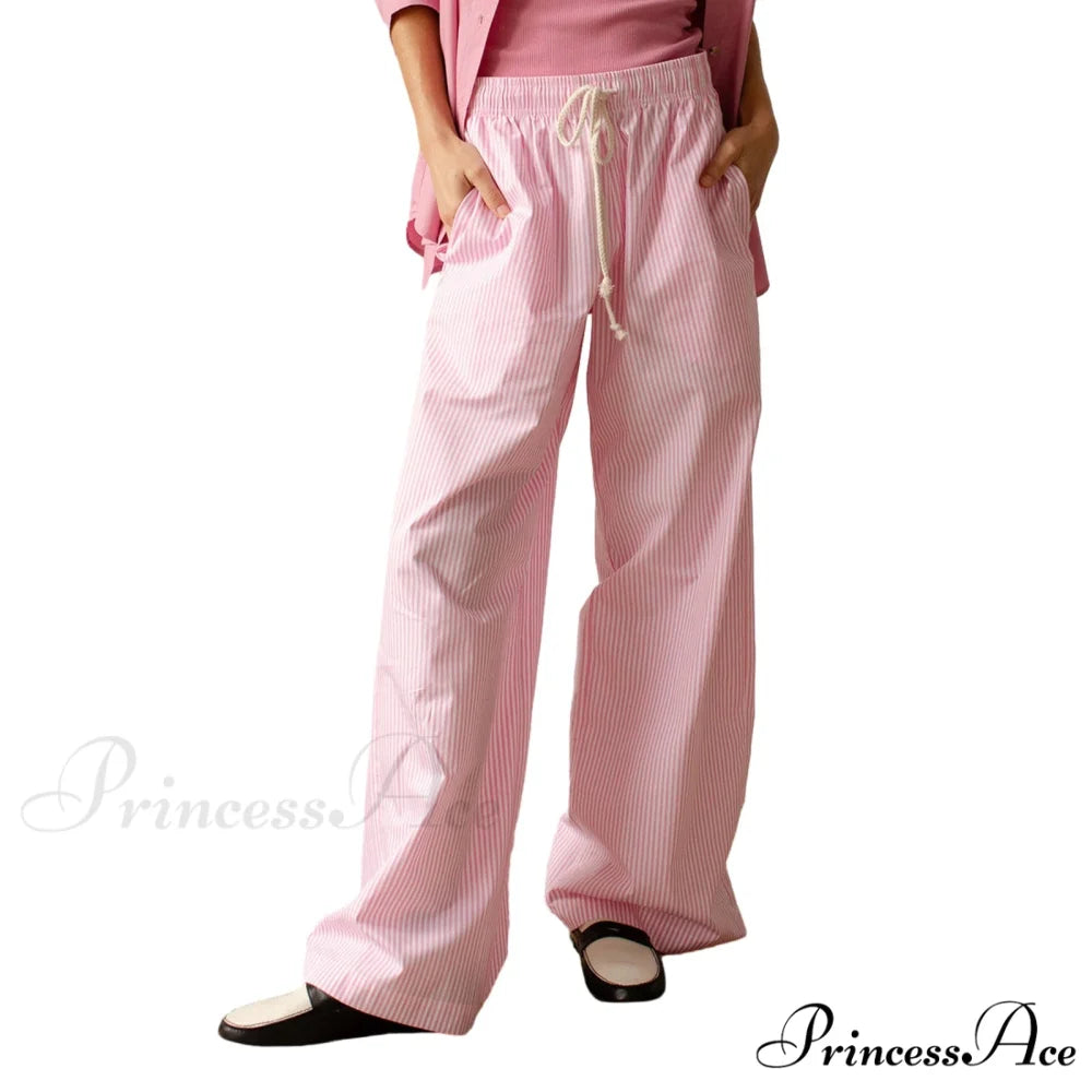 Patterned Warm Relaxed Extended Cinch Pant PINK / S pant-250223